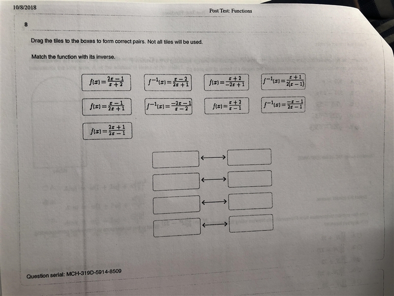 NEED HELP ASAP!! Drag the tiles to the boxes to form the correct pairs. Not all tiles-example-1