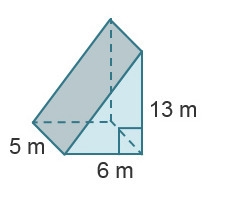 What is the volume of this triangular prism? A) 182 m³ B) 195 m³ C) 210 m³ D) 390 m-example-1