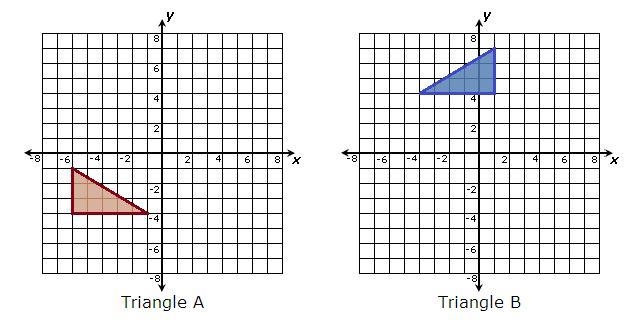 Which series of transformations shows that triangle A is congruent to triangle B? A-example-1