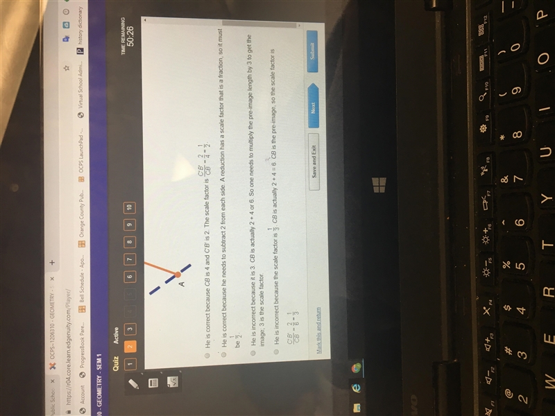 Issof claims that the scale factor is 1/2. Which statement about his claim is correct-example-2