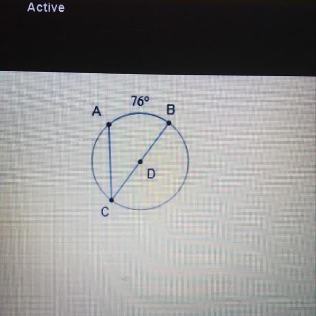 PLEASE HELP URGENT!!!! what is the measure of angle C? 38 degrees. 76 degrees. 90 degrees-example-1