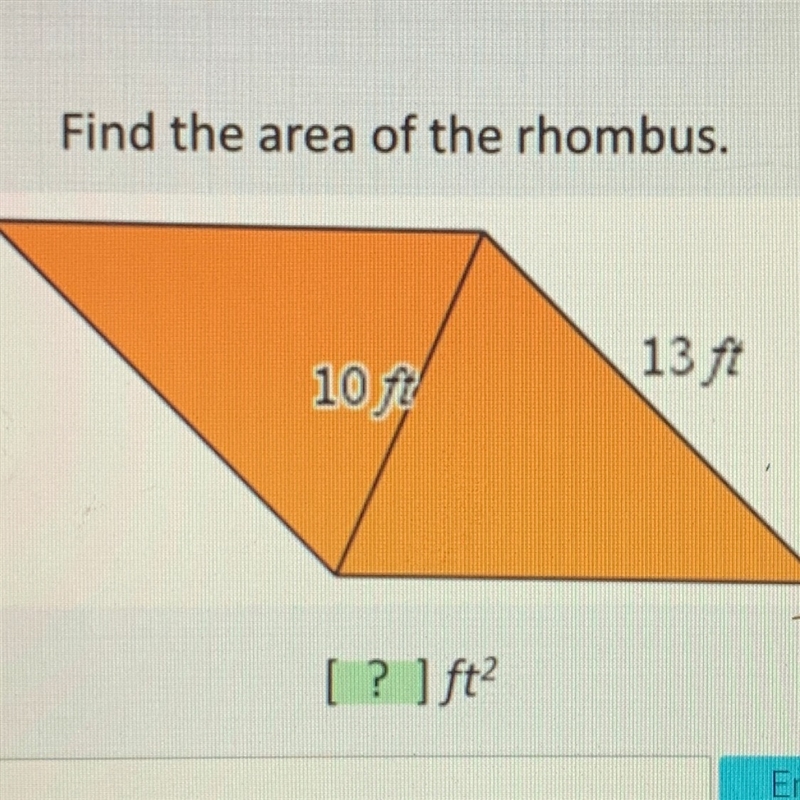 What is the area of the rhombus?-example-1