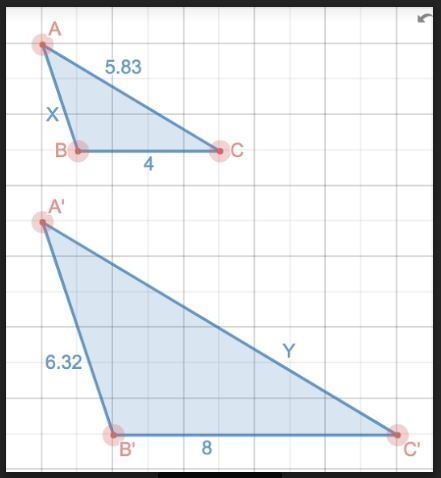 Does anyone want to help? Part A: What is the scale factor to get from ABC to A'B-example-1