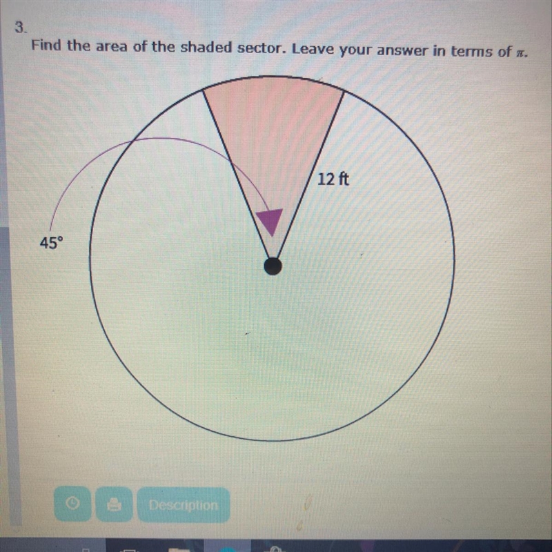 Find the area of the shaded sector. Leave your answer in terms of pi. Answer options-example-1