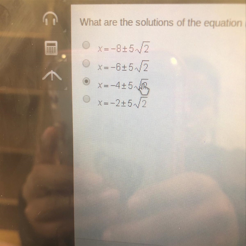 What are the solutions of the equation (x + 2)2 + 12(x + 2) - 14 = 0? Use u substitution-example-1