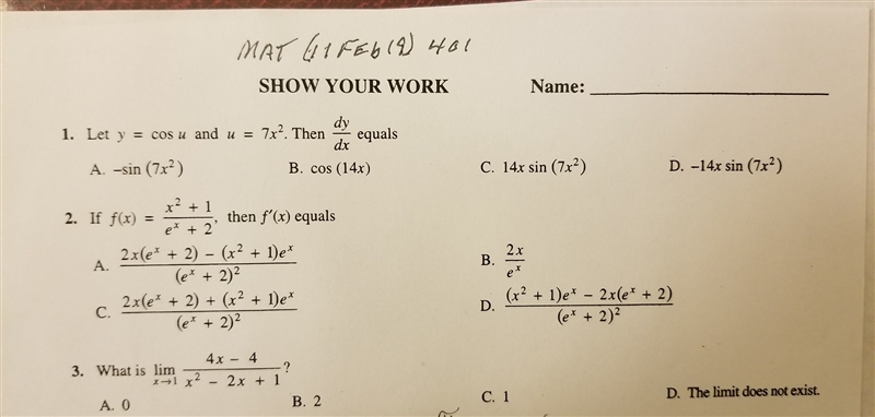 Part 1. Calculus questions ​-example-1