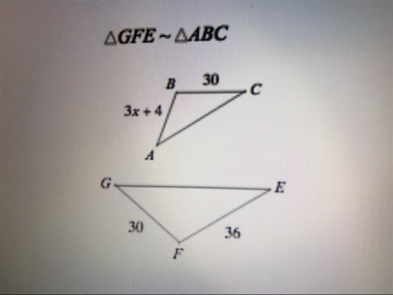 The triangle in the image are similar. Solve for x. A. 7 B. 6 C. 10 D. 5-example-1