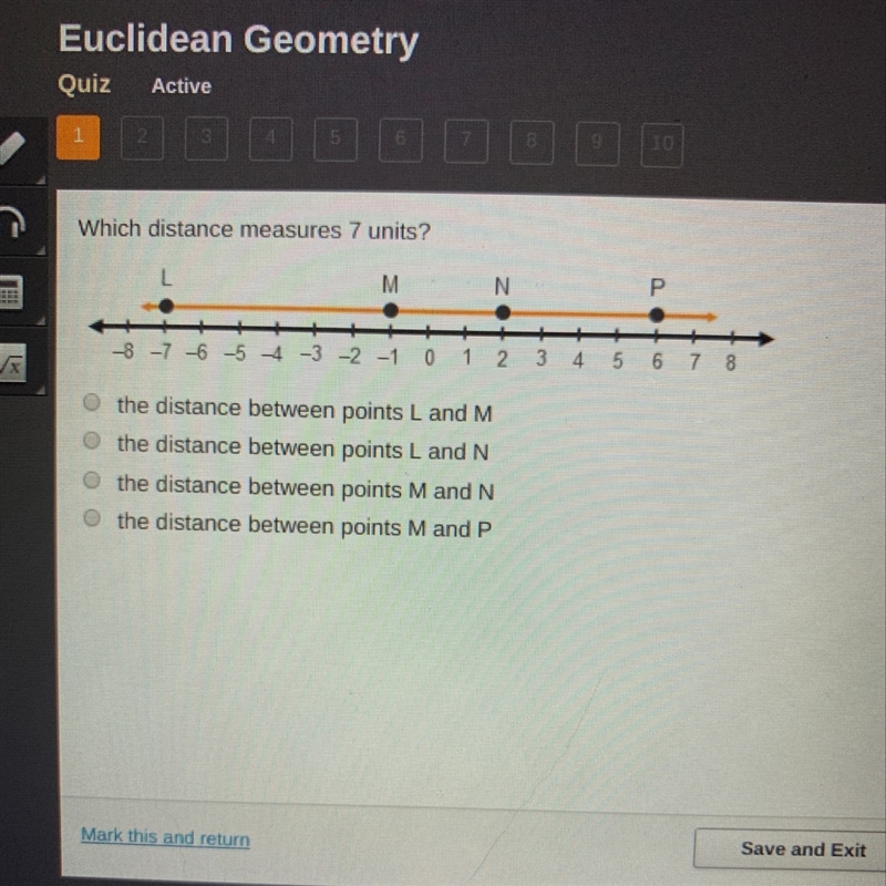 What distance measures 7 units-example-1