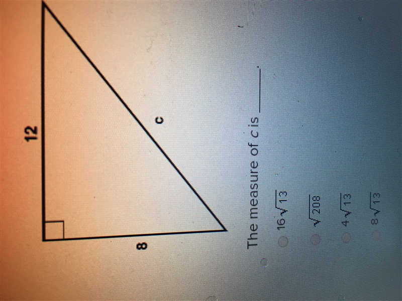 PLZ HELP ME! The measure of c is ____.-example-1