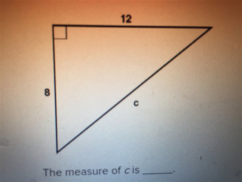 PLZ HELP ME! The measure of c is ____.-example-2