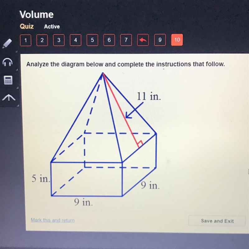 Find the volume of the composite solid. A. 702.00in^3 B. 1218.03in^3 C. 676.01in^3 D-example-1