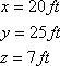 Find the volume of the rectangular prism below. 3000 cubic feet 3500 cubic feet 3150 cubic-example-2