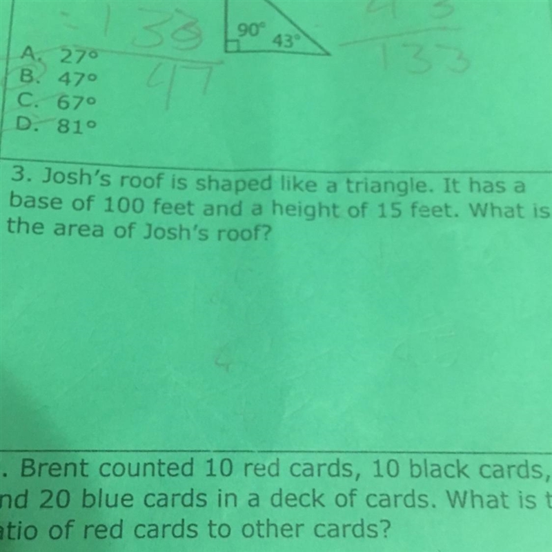 Idk what the question meant. How would you do the area of a triangle-example-1