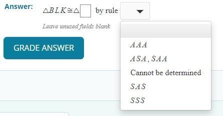 ΔBLK is ≅ to Δ What? by the rule of:-example-3