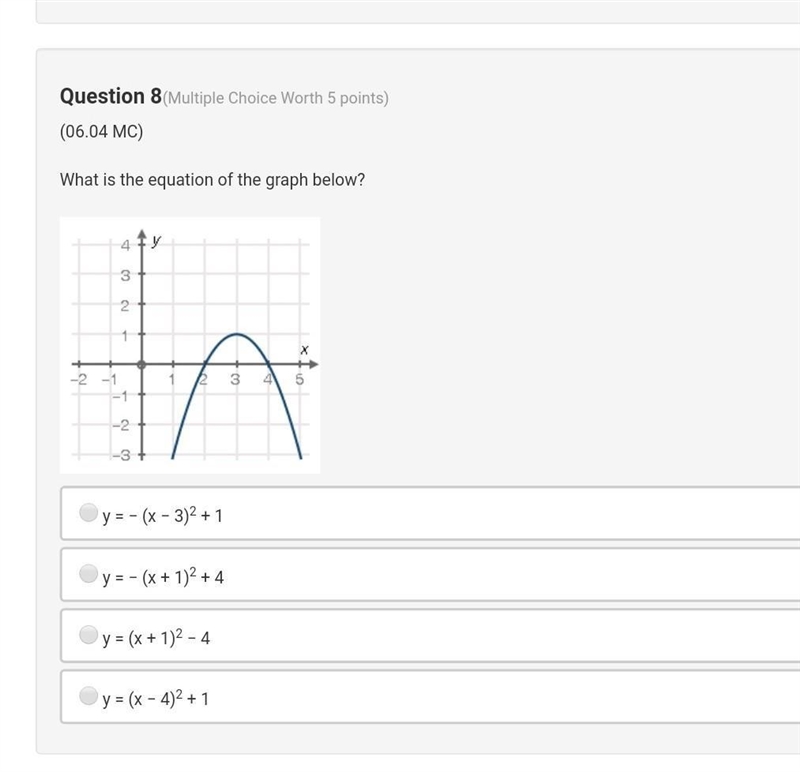 What is the equation of the graph below? ​-example-1