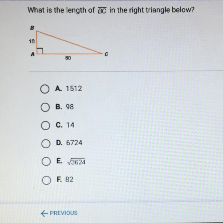 What is the length of BC in the right triangle below?-example-1