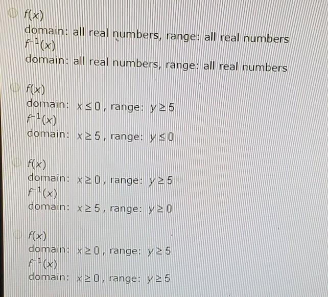 What is the domain and range for the following function and its inverse? f(x) = -x-example-1