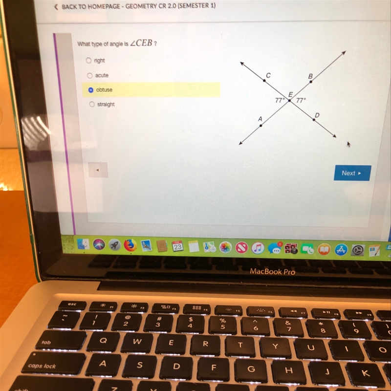 What type of angle is CEB?-example-1