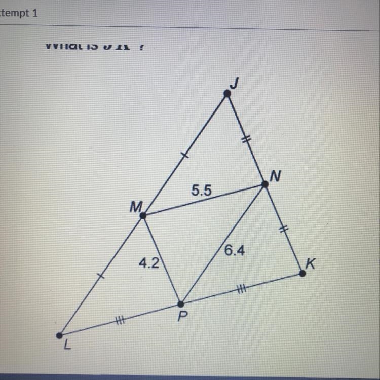 What is the length of KL?-example-1