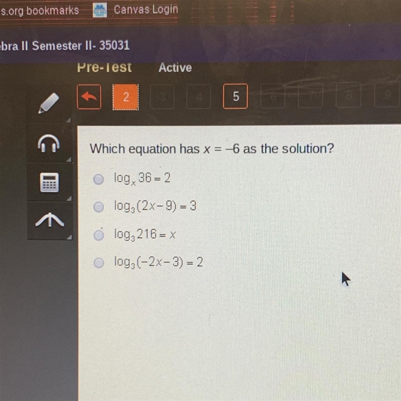 What equation has x = -6 as the solution?-example-1