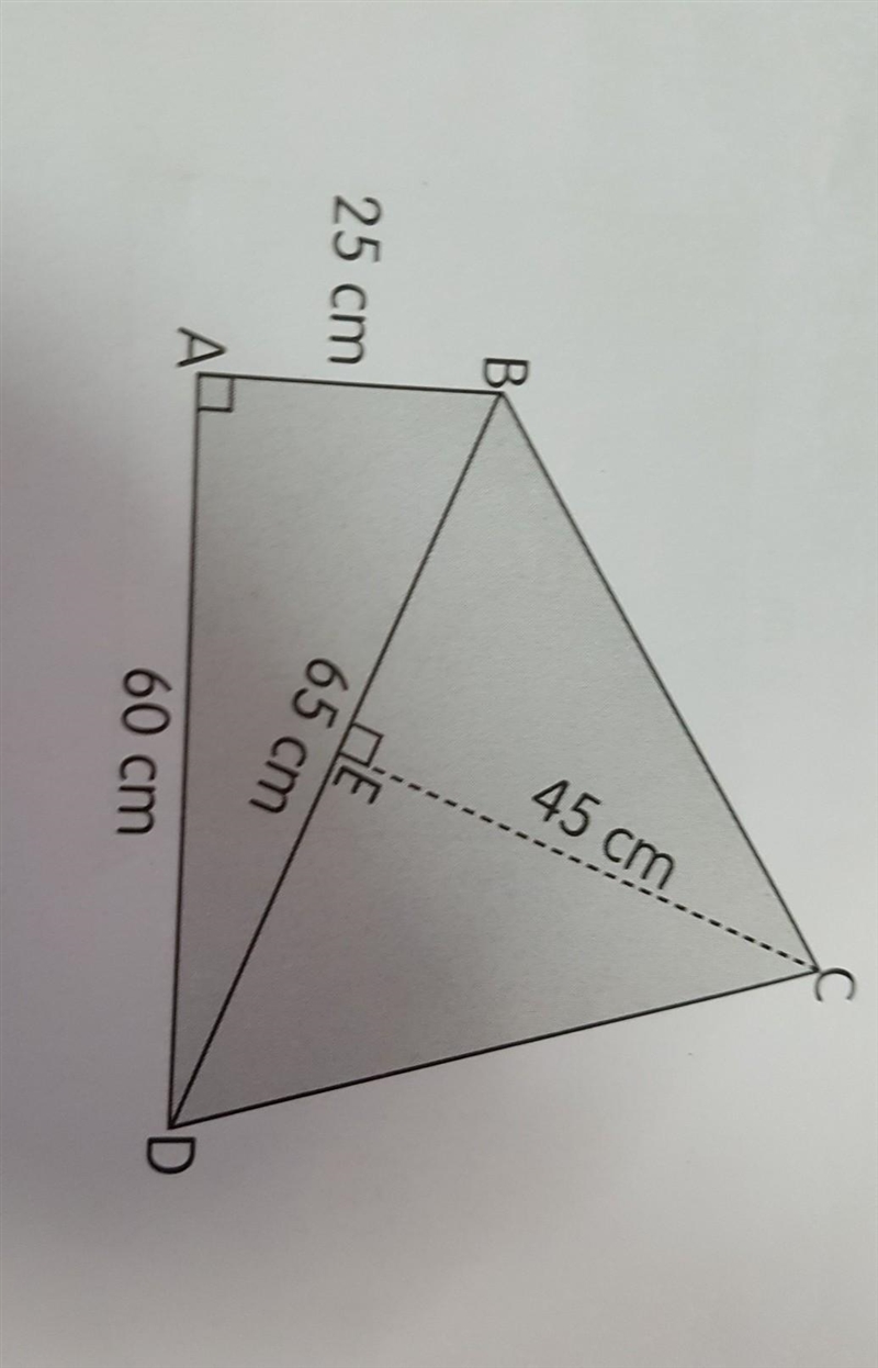 The figure ABCD is made up of two different triangles.ABD is a right-angled triangle-example-1