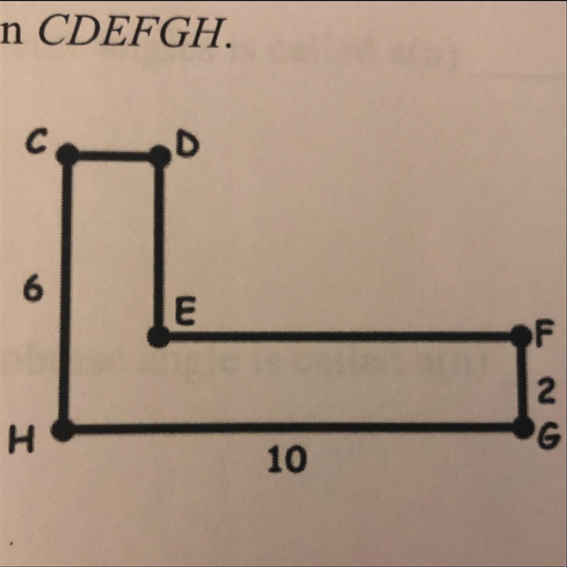 Find the perimeter of the hexagon CDEFGH. Use 3.14 for pi.-example-1