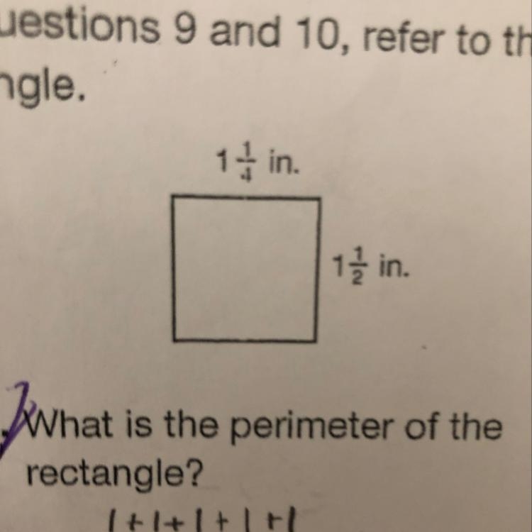 Teulally 1 in. 1 in. (8, 13) 9. What is the perimeter of the rectangle?-example-1