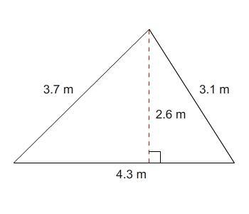 What is the area of this triangle, in square centimeters? 55,900 cm2 559 cm2 5.59 cm-example-1