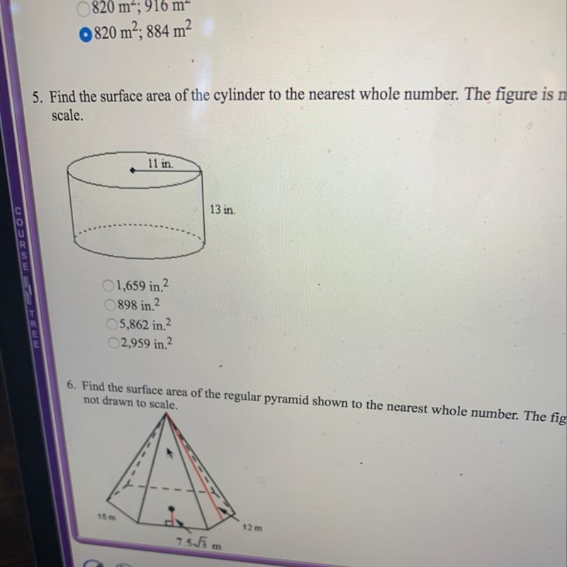 Find the surface area of the cylinder to the nearest whole number. The figure is not-example-1