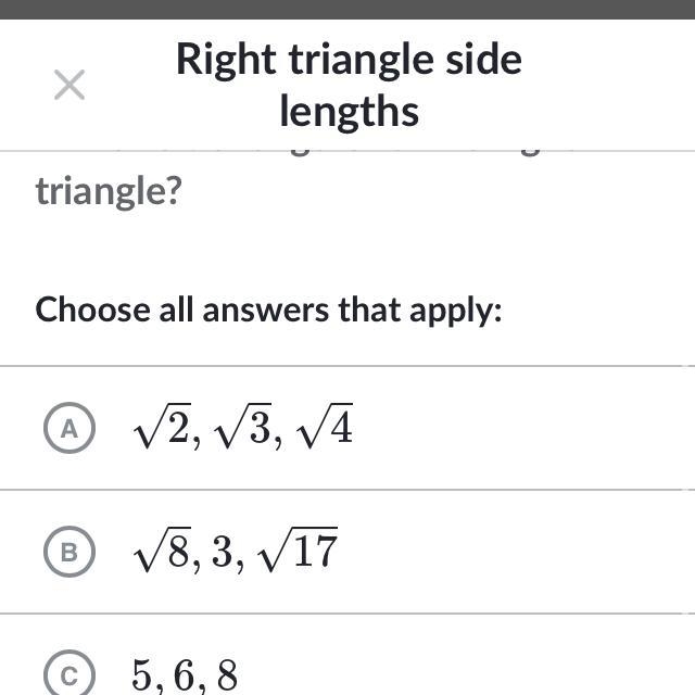 Which is the right triangle-example-1