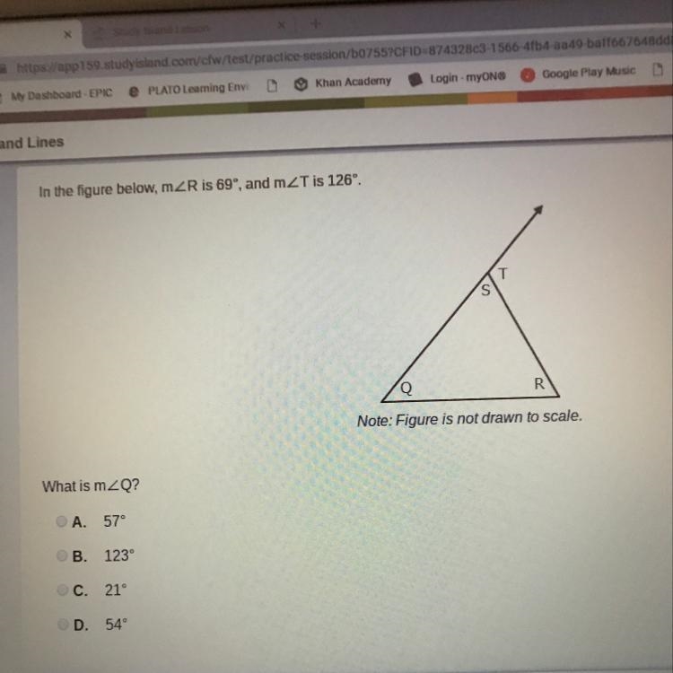 What is measure of angle Q-example-1