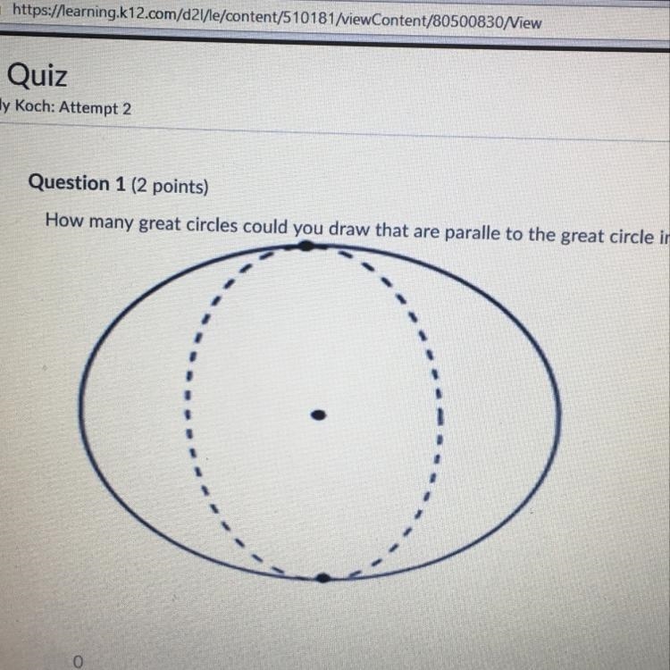 How many great circles could you draw that are parallel to the great circle in the-example-1