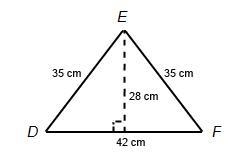 HELP ASAP What is the area of triangle DEF? A)294 square centimeters B)490 square-example-1