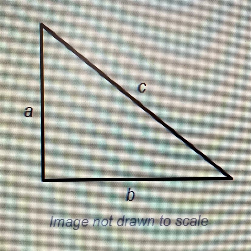 PLEASE HELP!! the triangle above has sides a, b, and c. given that the measurements-example-1