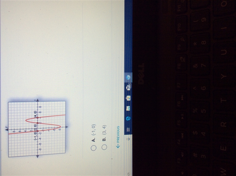 Which of the following is most likely to be a relative maximum for this graph-example-1