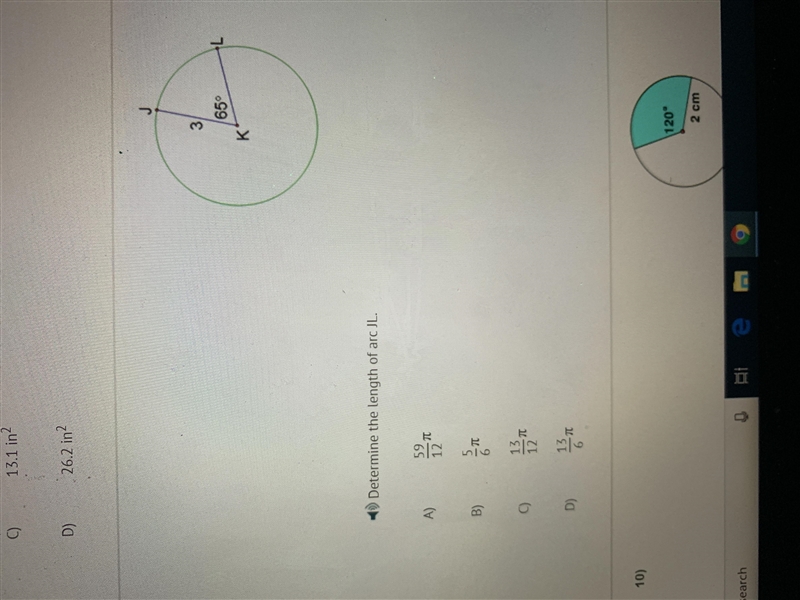 Determine the length arc of JL-example-1