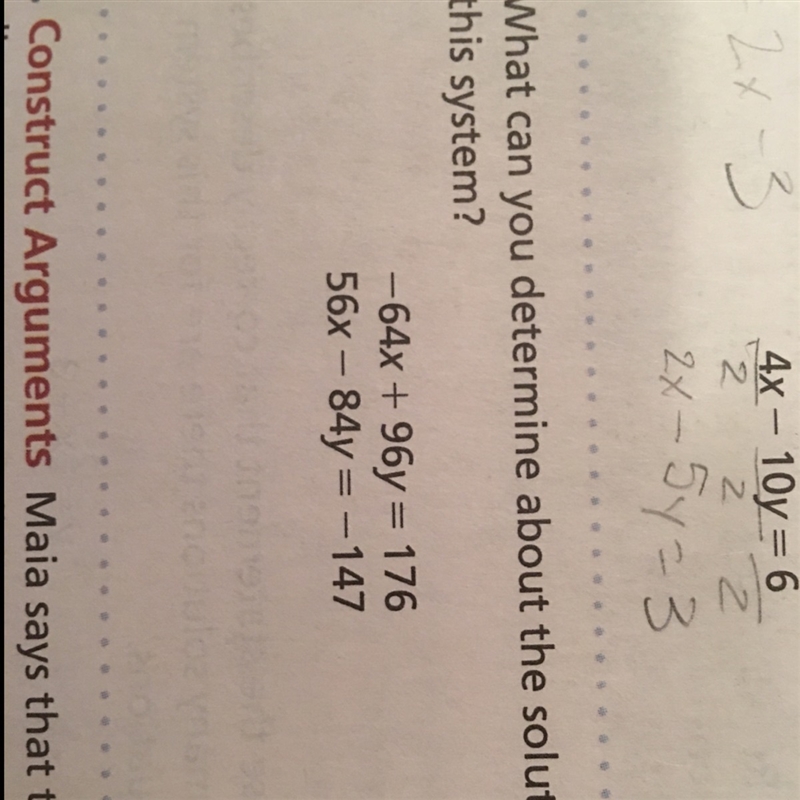 What can you determine about the solutions of this system-example-1