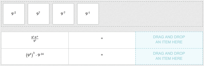 Drag values to complete each equation.-example-1