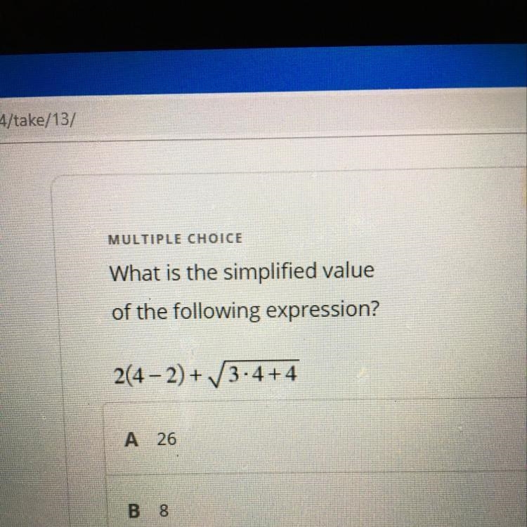 A. 26 B. 8 C. 12 D. I0-example-1