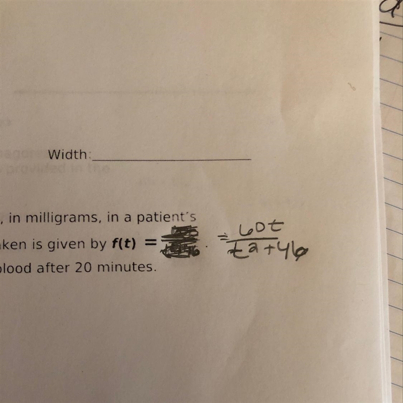 8. The amount f (t)of a certain medicine, in milligrams, in a patient's bloodstream-example-1