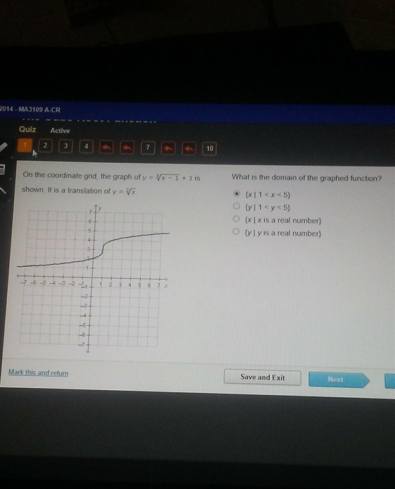 What is the domain of the graphed function​-example-1