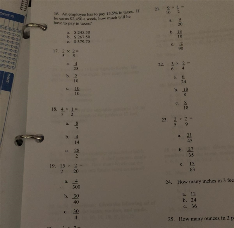 Need help with 18- 23 . I tried doing them but come up with different answers not-example-1