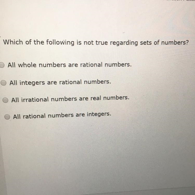 Which of the following is not true regarding sets of numbers ?-example-1