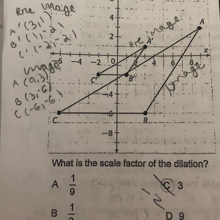 What is the scale factor of the dilation?-example-1