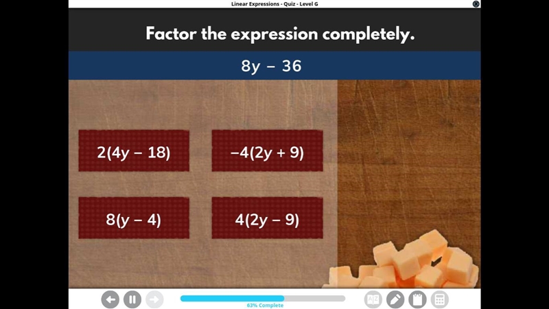 Factor the expression completely 8y-36 Please help fast-example-1