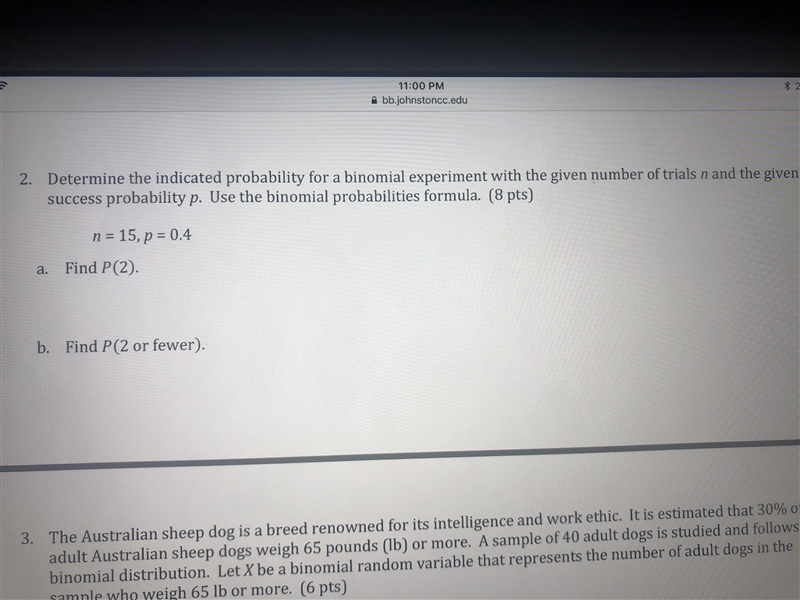 Find p(2) Find p(2 or fewer)-example-1