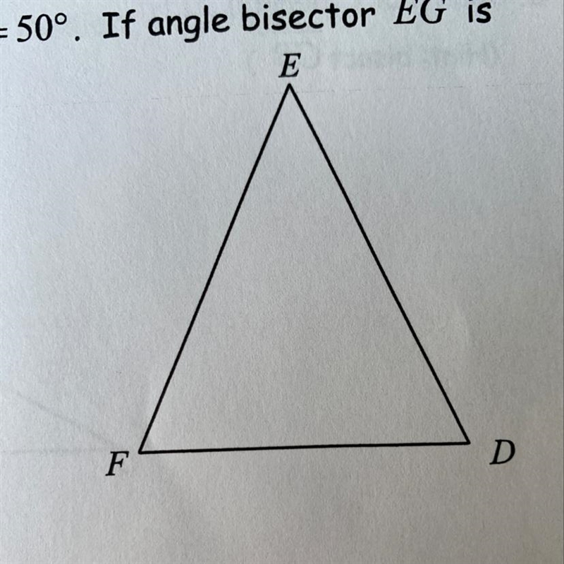 If angle bisector EG is drawn find angle EGF-example-1