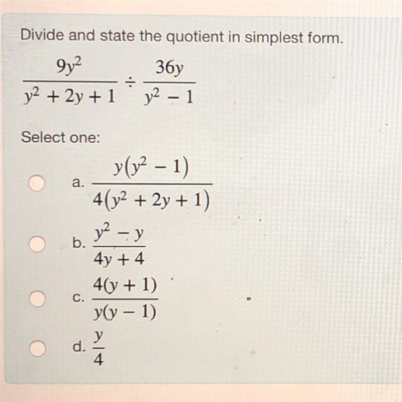 HELP!!!!!!!Divide and state the quotient in simplest form.-example-1