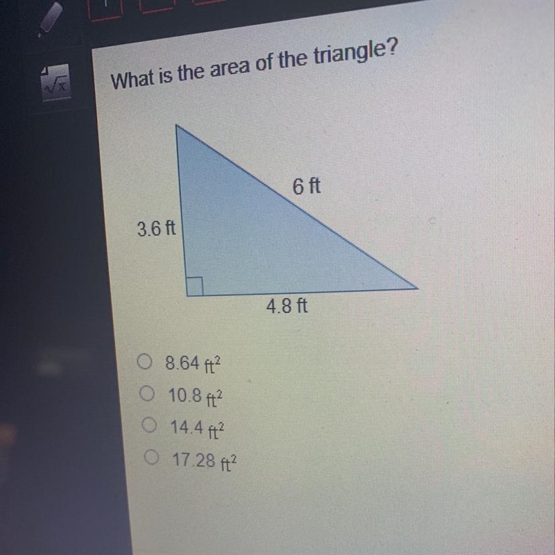 What is the area of the triangle-example-1