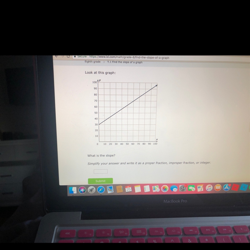 Look at the graph: What is the slope?-example-1